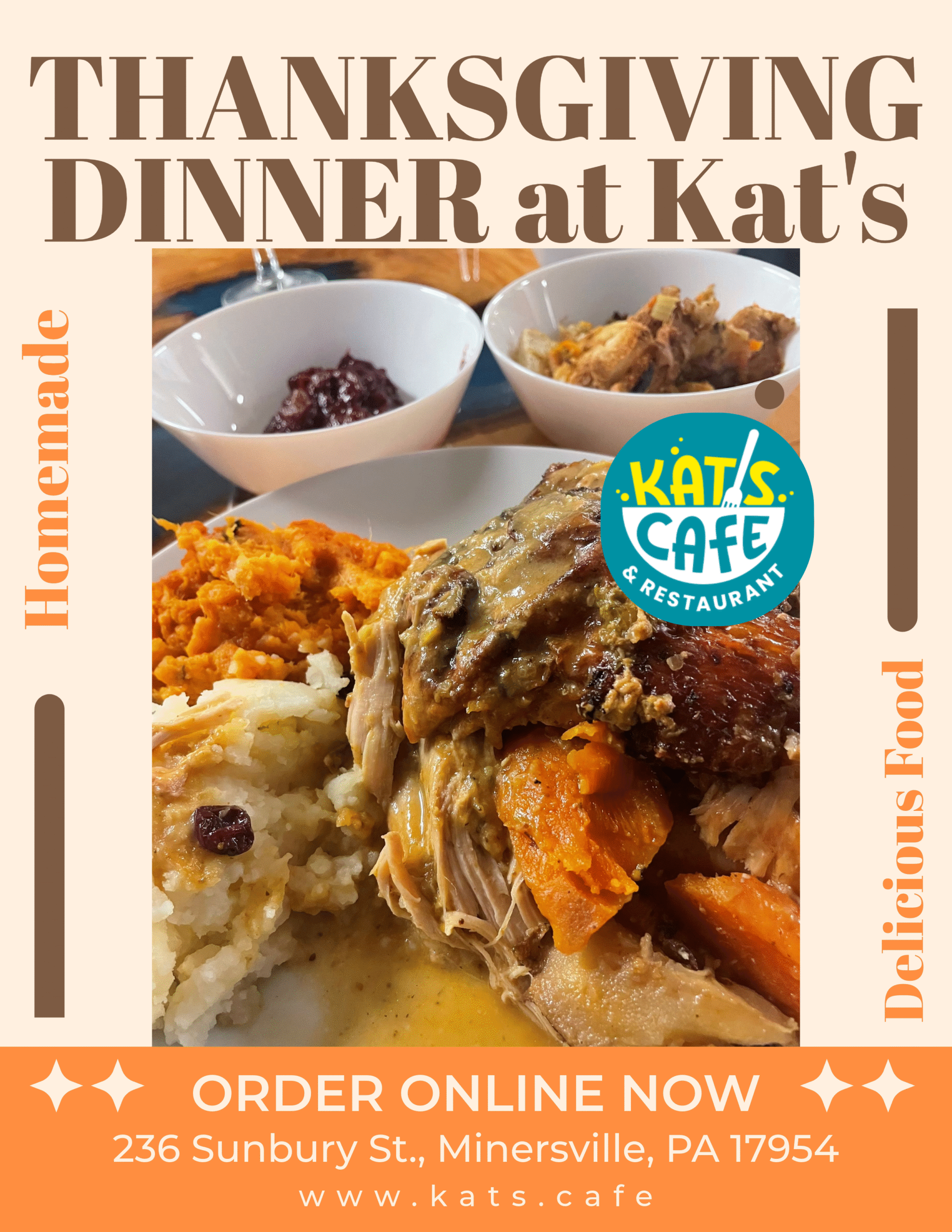 Kat's Thanksgiving Dinner Flyer.