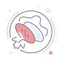 Illustrated full plate food icon.