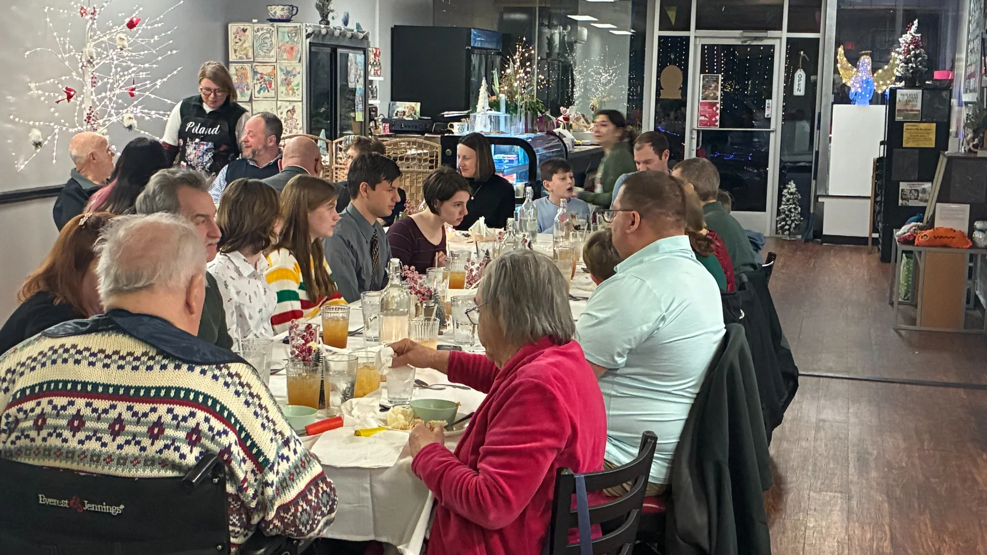 Guests gathered for a private holiday dinner at Kat’s Café & Restaurant in Minersville, PA.