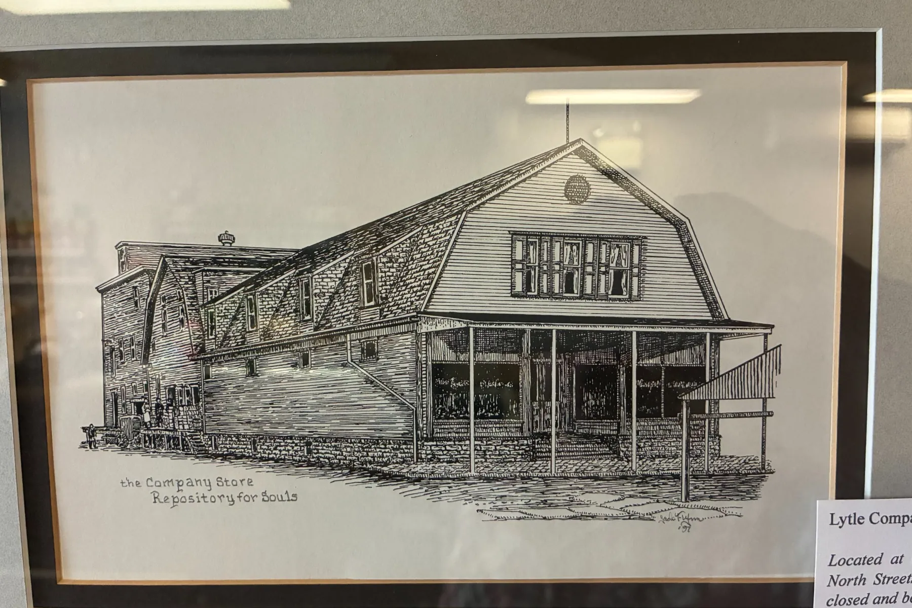 Historical image of the Company Store at Front and North Streets in Minersville.