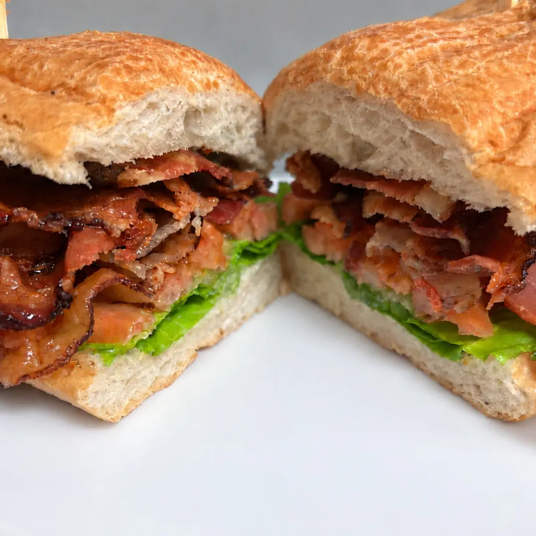 BLT sub at Kat’s Café & Restaurant with crispy bacon, lettuce, and tomato on a fresh hoagie roll.